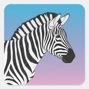 Zebra Quadratischer Aufkleber