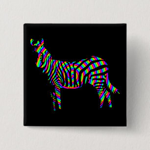 Zebra Rainbow Silhouette Button Abzeichen Button
