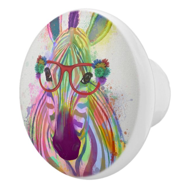 Zebra Rainbow Splash Keramikknauf (Rechts)
