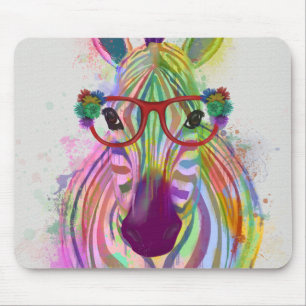 Zebra Rainbow Splash Mousepad