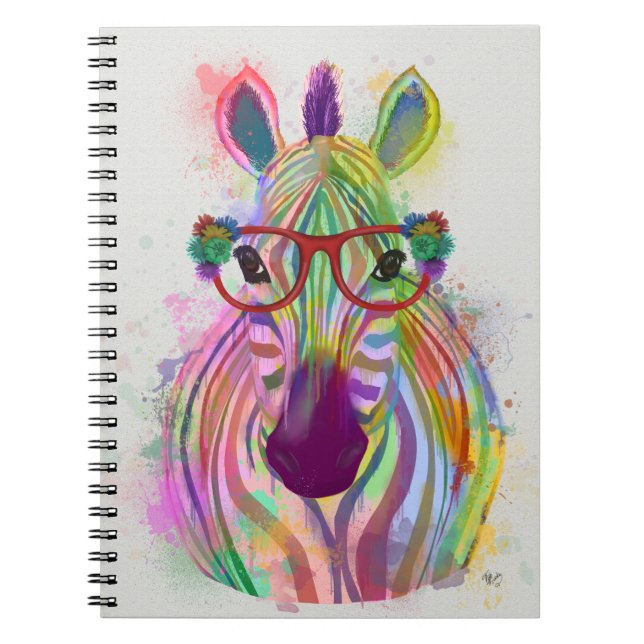 Zebra Rainbow Splash Notizblock (Vorderseite)