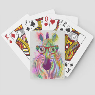 Zebra Rainbow Splash Spielkarten