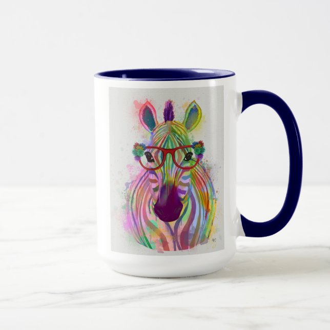Zebra Rainbow Splash Tasse (Rechts)