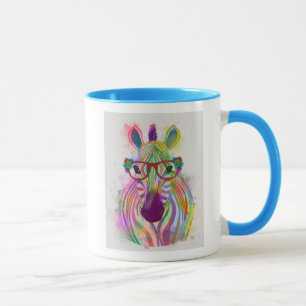 Zebra Rainbow Splash Tasse