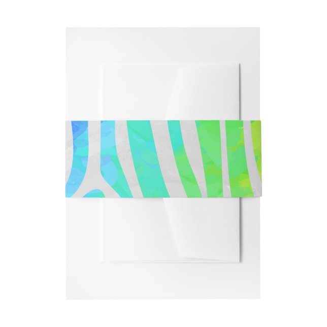 Zebra Rainbow und White Print Einladungsbanderole (Vorderseite Beispiel)