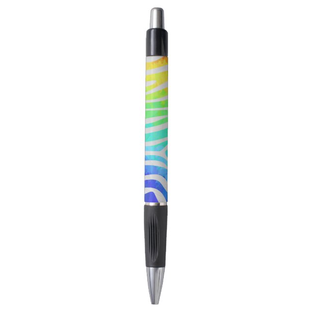 Zebra Rainbow und White Print Kugelschreiber (Vorderseite Vertikal)