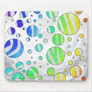 Zebra Rainbow und White Print Mousepad