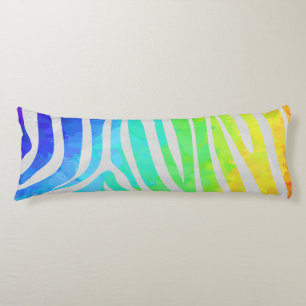 Zebra Rainbow und White Print Seitenschläferkissen