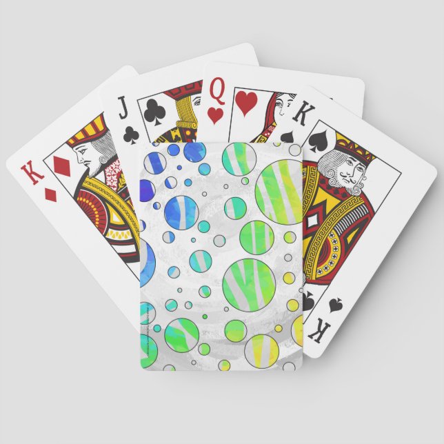 Zebra Rainbow und White Print Spielkarten (Rückseite)