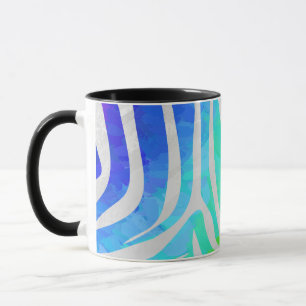 Zebra Rainbow und White Print Tasse