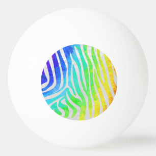 Zebra Rainbow und White Print Tischtennisball