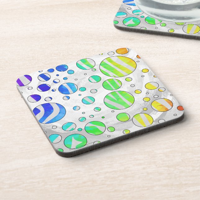 Zebra Rainbow und White Print Untersetzer (Linke Seite)