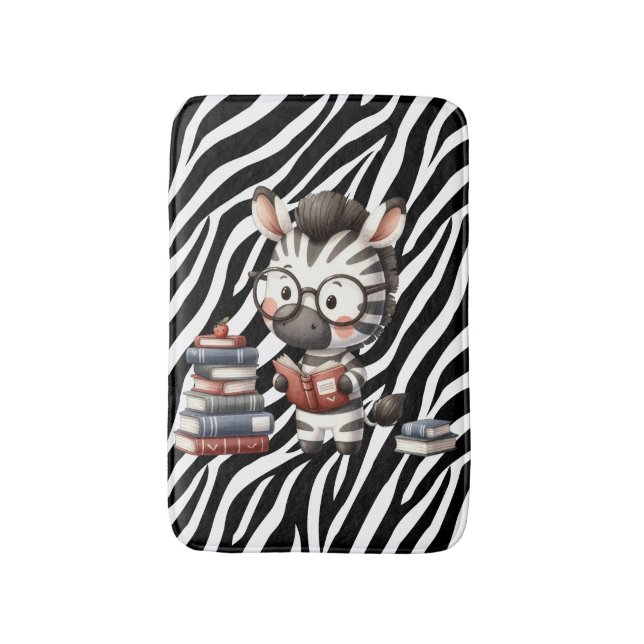 Zebra Reading Bücher. Badematte (Vorderseite Vertikal)