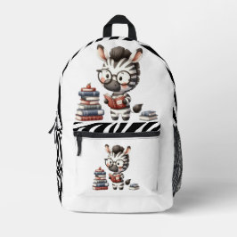 Zebra Reading Bücher. Bedruckter Rucksack