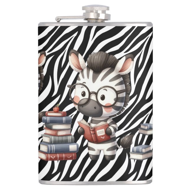 Zebra Reading Bücher. Flachmann (Vorderseite)
