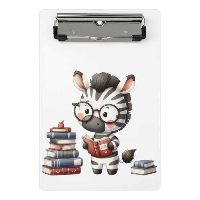 Zebra Reading Bücher. Mini Klemmbrett (Vorderseite)