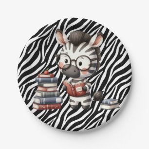 Zebra Reading Bücher. Pappteller
