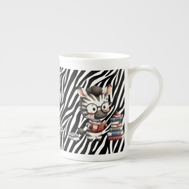 Zebra Reading Bücher. Prozellantasse (Rechts)