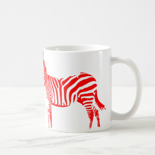 Zebra Red Silhouette Tasse oder Travel Mug