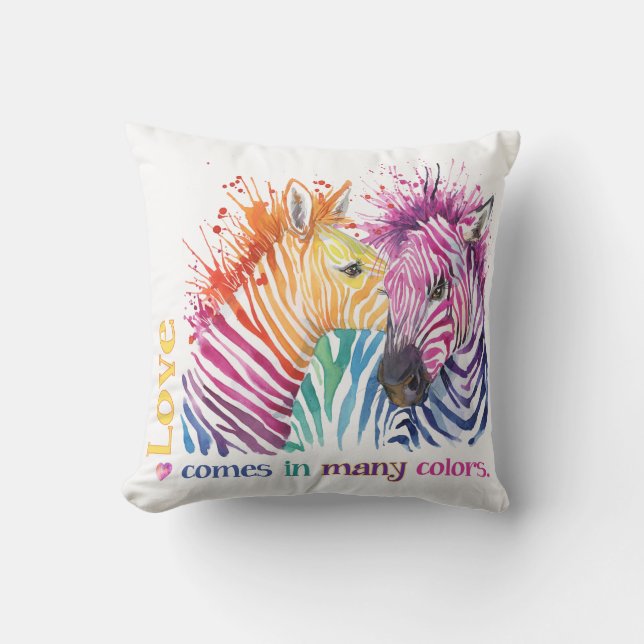 Zebra-Regenbogen-Kissen im Freien Kissen Für Draußen (Vorderseite)