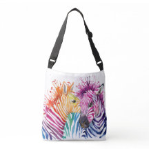 Zebra-Regenbogen-Kreuz-Körper-Tasche