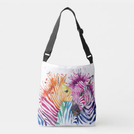 Zebra-Regenbogen-Kreuz-Körper-Tasche Tragetaschen Mit Langen Trägern