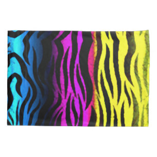 Zebra-Regenbogen-Schmutz-Streifen-Tierdruck Kissenbezug