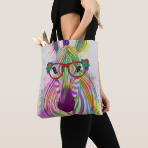 Zebra-Regenbogen-Spritzen Tasche