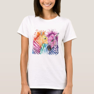 Zebra-Regenbogen-T - Shirt