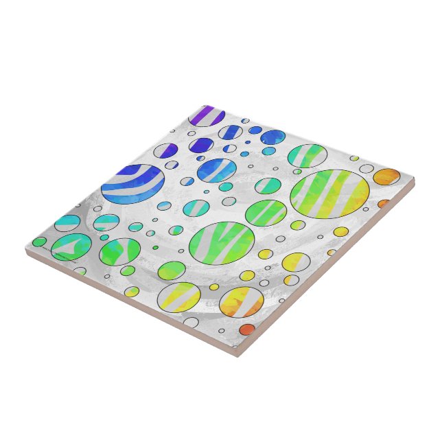 Zebra-Regenbogen und Weißdruck Fliese (Seite)