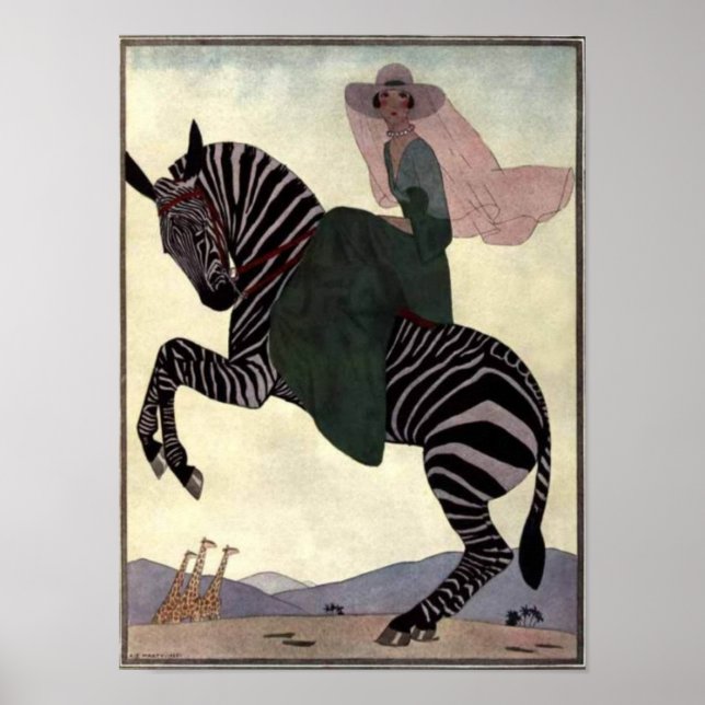 Zebra reiten poster (Vorne)