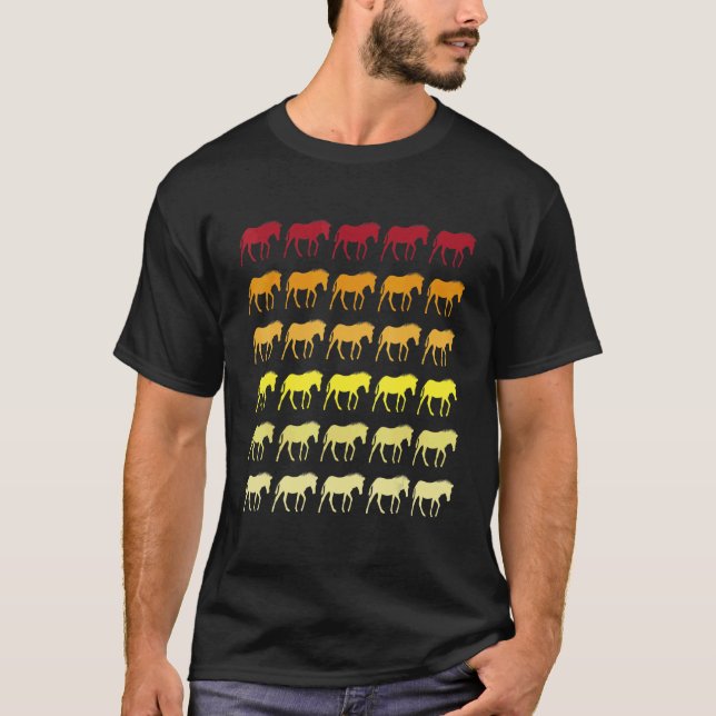 Zebra-Retro-Tiermuster T-Shirt (Vorderseite)