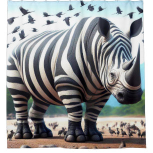 Zebra-Rhino Duschvorhang