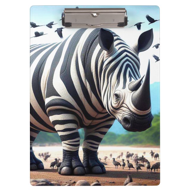Zebra Rhino Klemmbrett (Vorderseite)