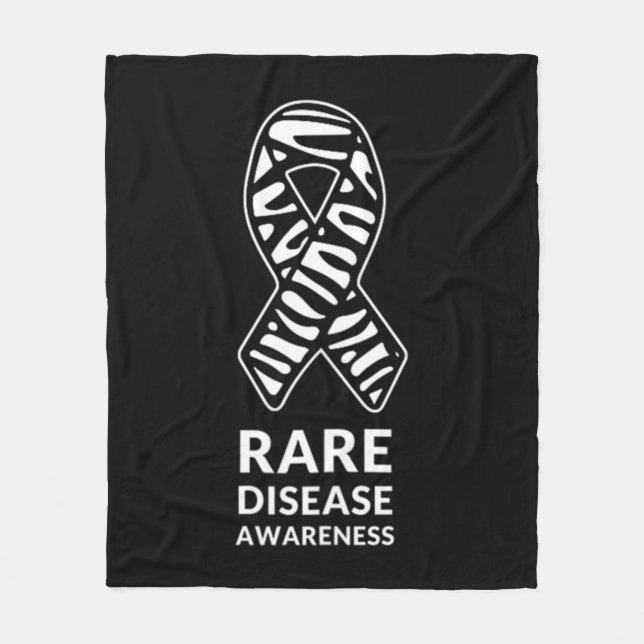 Zebra Ribbon Bewusstsein Seltene Erkrankung Minima Fleecedecke (Vorderseite)