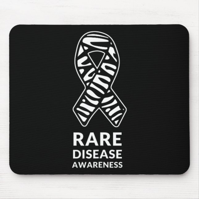 Zebra Ribbon Bewusstsein Seltene Erkrankung Minima Mousepad (Vorne)