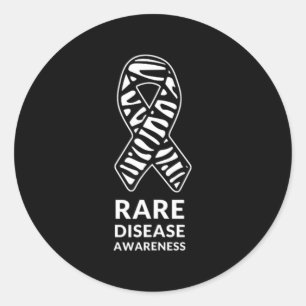 Zebra Ribbon Bewusstsein Seltene Erkrankung Minima Runder Aufkleber