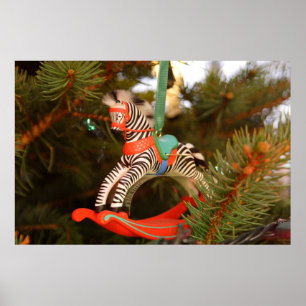 Zebra Rocking Horse Poster