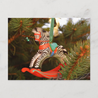 Zebra Rocking Horse Postkarte