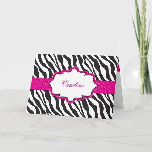 Zebra-rosa Band danken Ihnen zu kardieren Dankeskarte (Vorderseite)
