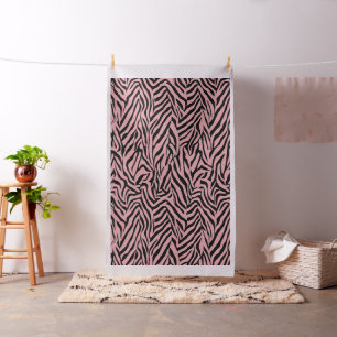 Zebra Rosa und Schwarz Stoff