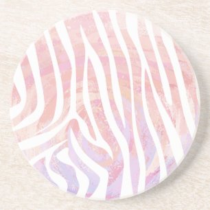 Zebra Rosa und Weiß Getränkeuntersetzer