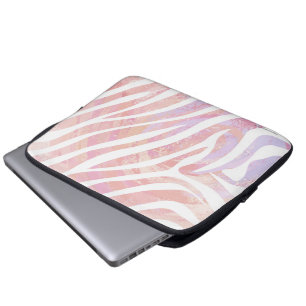 Zebra Rosa und Weiß Laptopschutzhülle