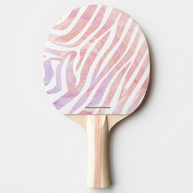Zebra Rosa und Weiß Tischtennis Schläger (Vorderseite)