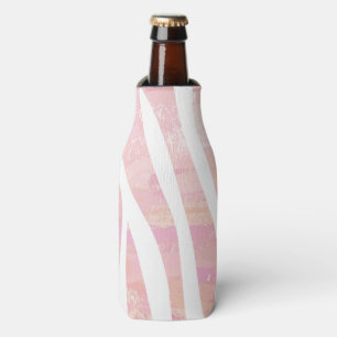 Zebra-rosa und weißer Druck Flaschenkühler