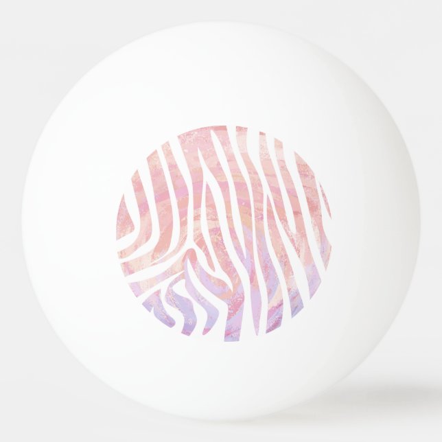 Zebra-rosa und weißer Druck Tischtennisball (Vorderseite)