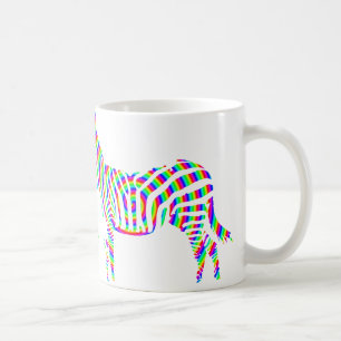 Zebra-Rot-Silhouette-Tasse oder Reisebecher Kaffeetasse