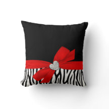 Zebra-rotes Bogen-Diamant-Herz
