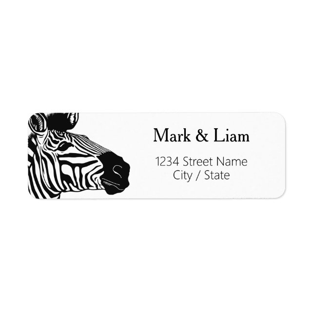 Zebra Rücksendeadressen-Aufklebers (Vorne)