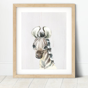 Zebra-Safari-Dschungel-Kinderzimmer-Kunstprint Poster